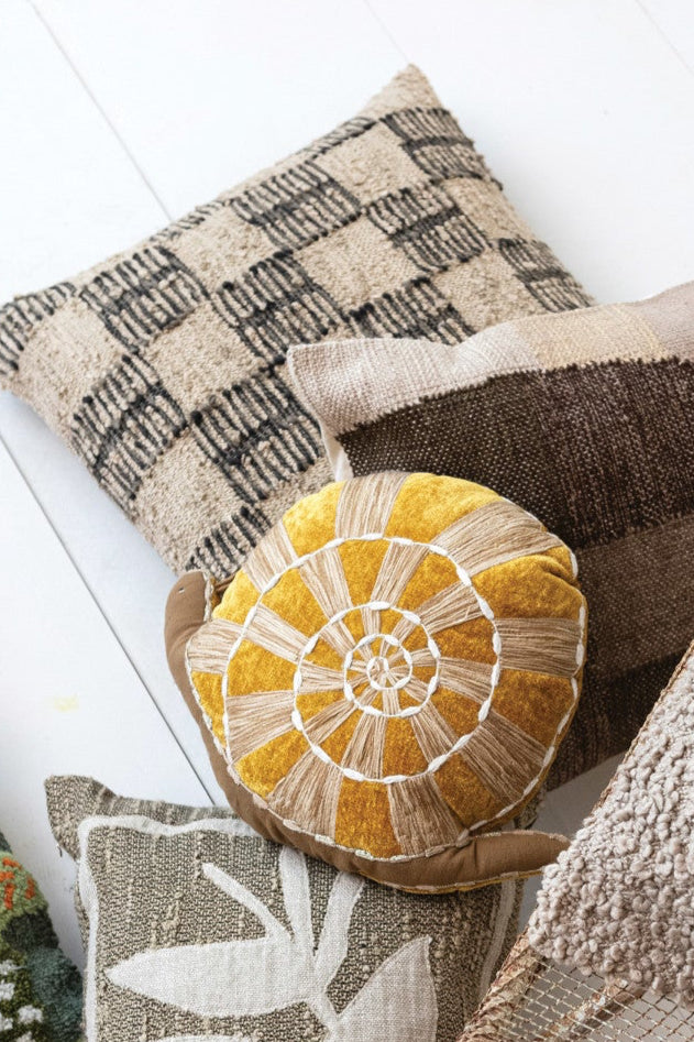 WOVEN CHECK INDOOR/OUTDOOR PILLOW