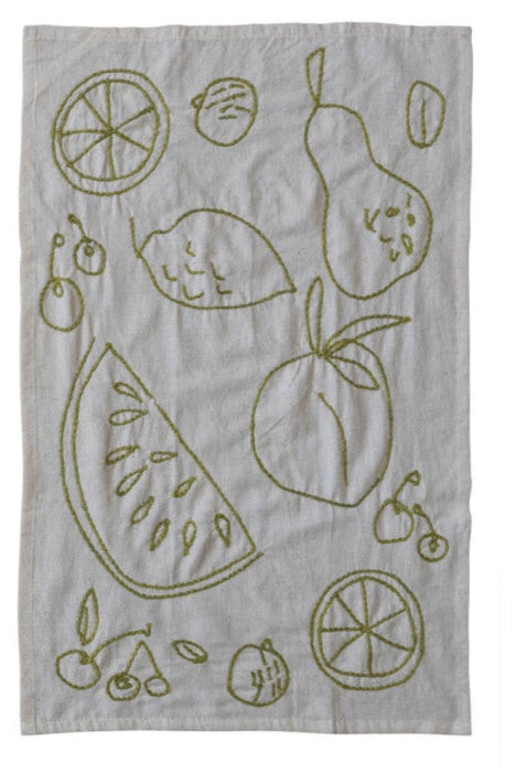 EMBROIDERED LINEN TEA TOWELS