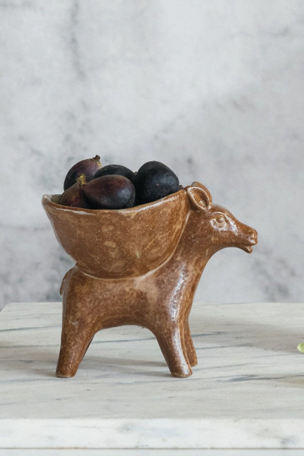 STONEWARE DONKEY DISH
