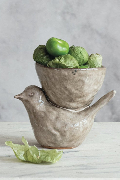 BIRD STONEWARE DISH