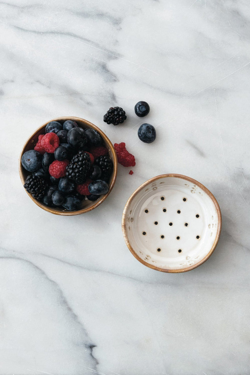 BERRY STONEWARE STRAINER