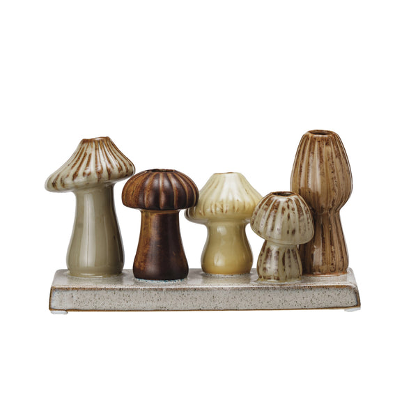 MUSHROOM VILLAGE STONEWARE VASE