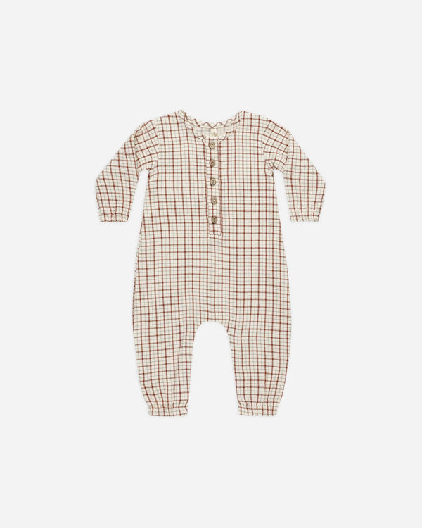 HOLIDAY CHECK WOVEN JUMPSUIT