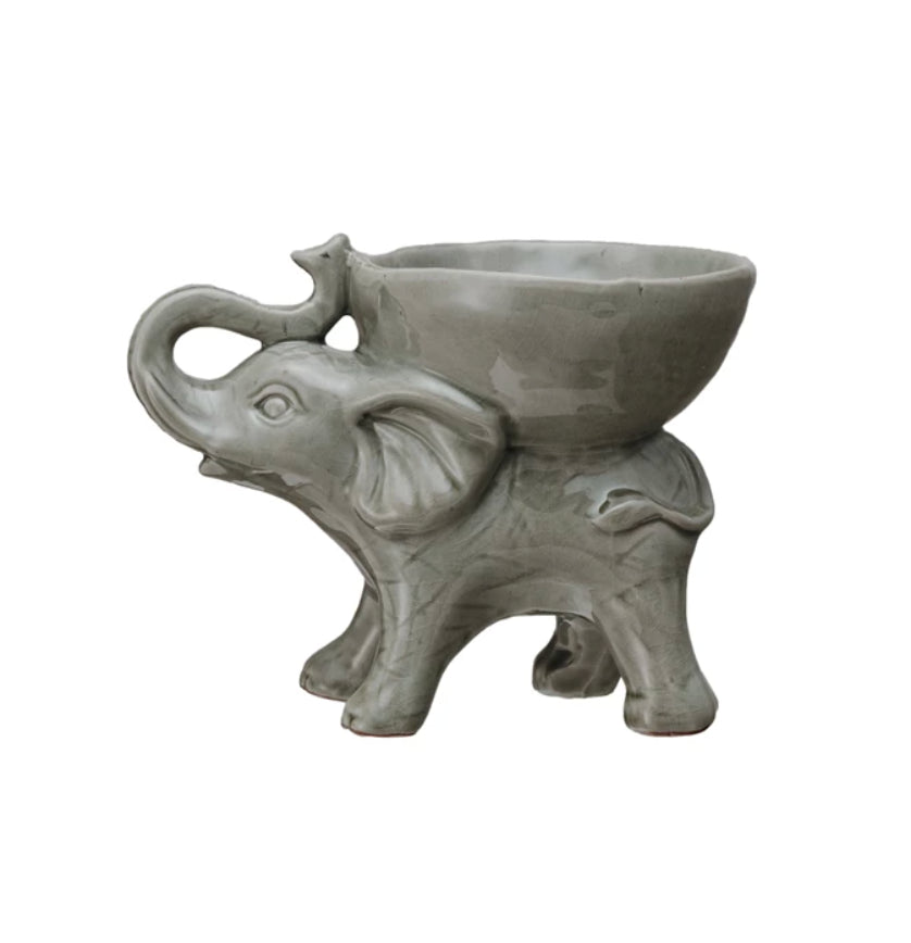 ELEPHANT STONEWARE DISH