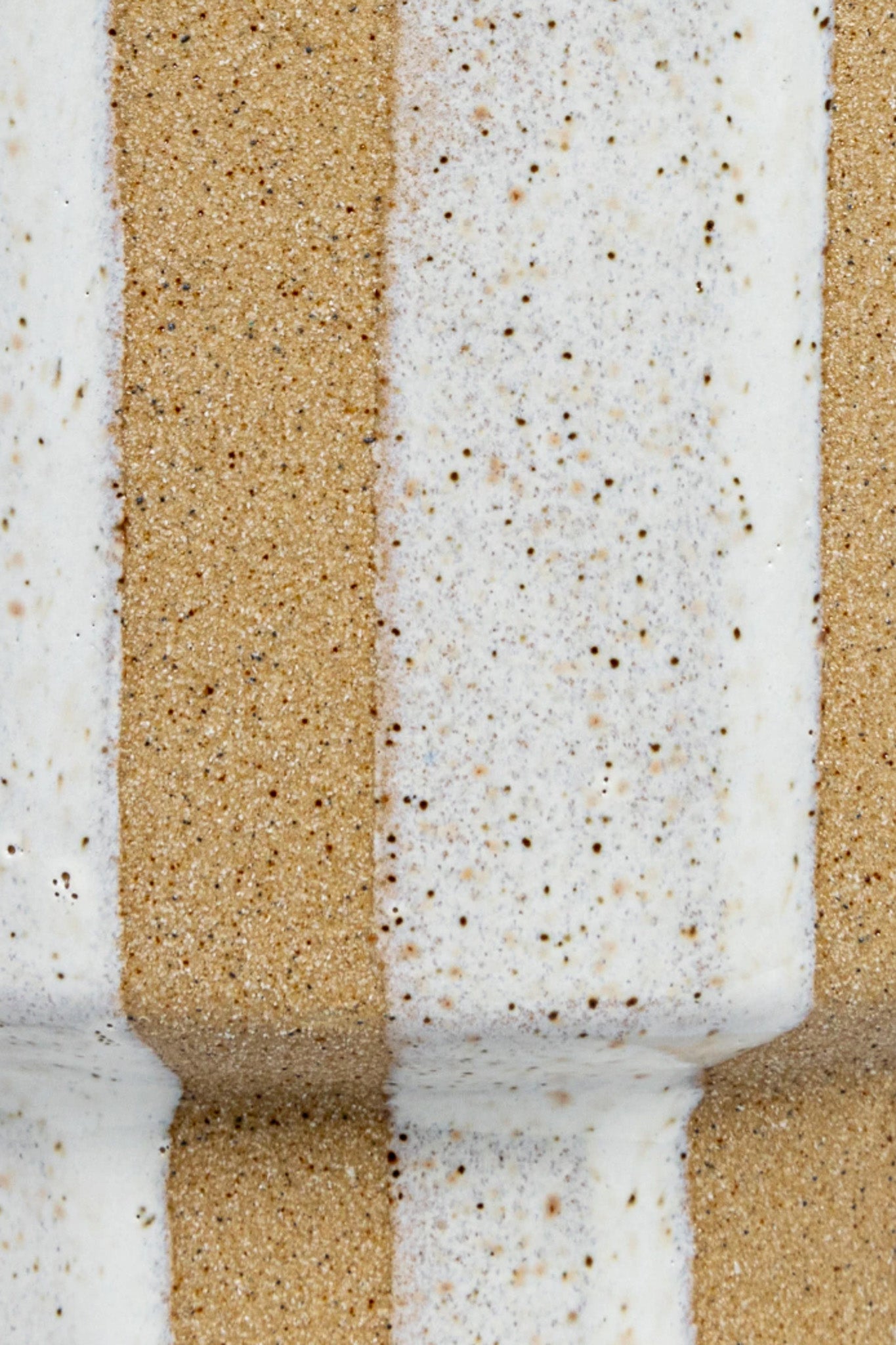 CREAM + BROWN STRIPED VASE