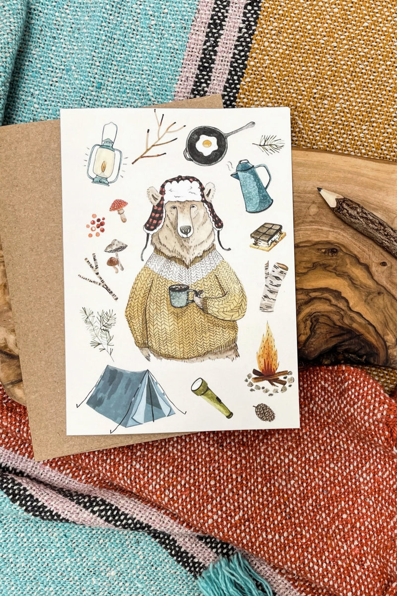 CAMPING BEAR CARD