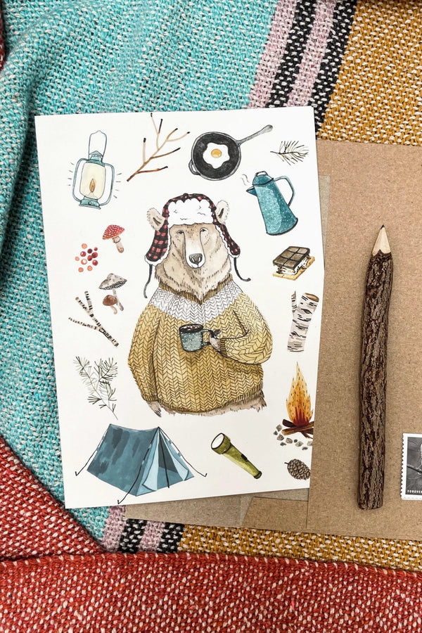 CAMPING BEAR CARD