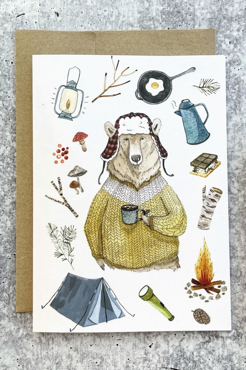 CAMPING BEAR CARD