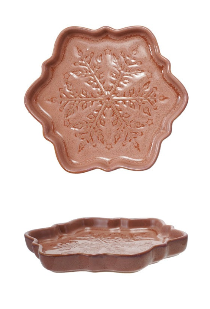 STONEWARE SNOWFLAKE PLATE