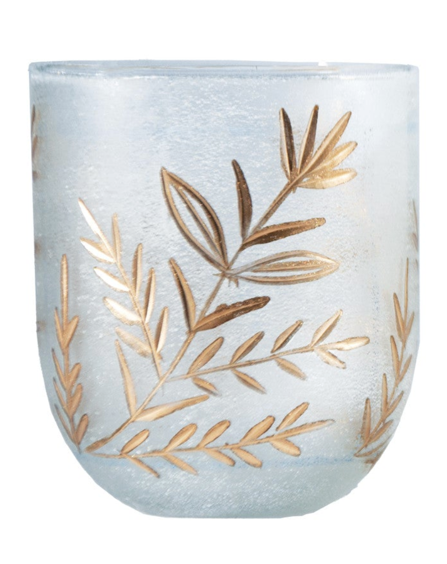ETCHED GLASS TEALIGHT HOLDER