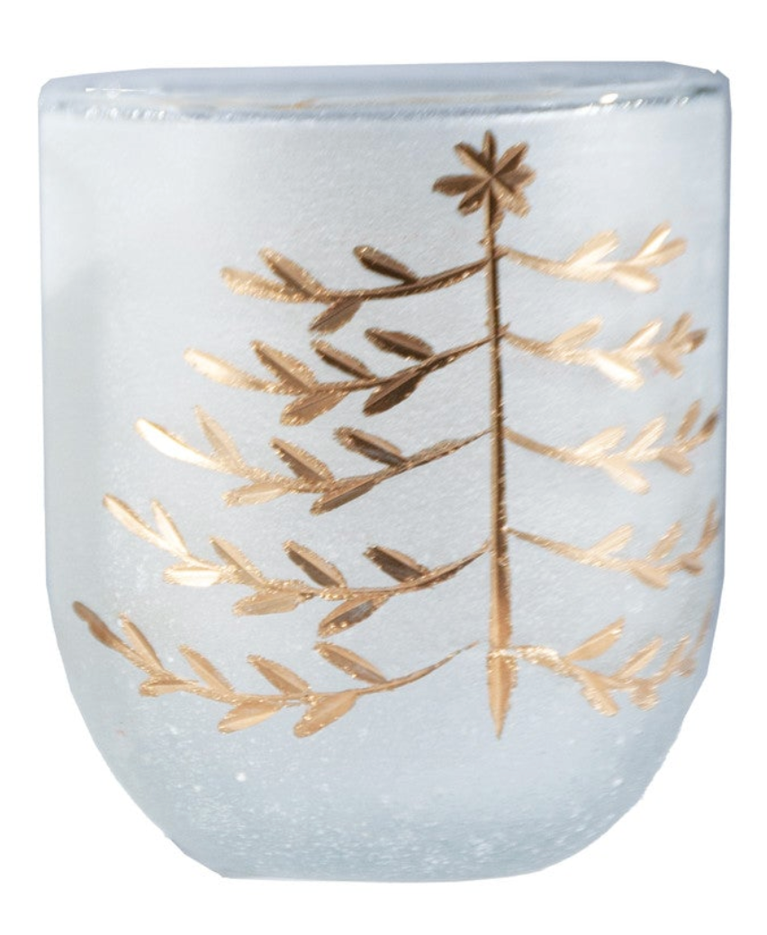 ETCHED GLASS TEALIGHT HOLDER