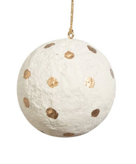 GOLD HAND-PAINTED PAPER MACHE ORNAMENT