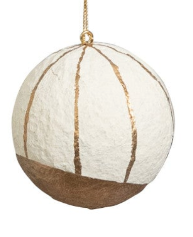 GOLD HAND-PAINTED PAPER MACHE ORNAMENT