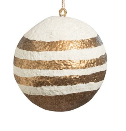GOLD HAND-PAINTED PAPER MACHE ORNAMENT