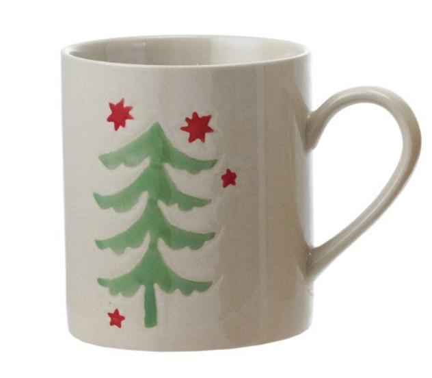 12 OZ. HAND-PAINTED STONEWARE MUG