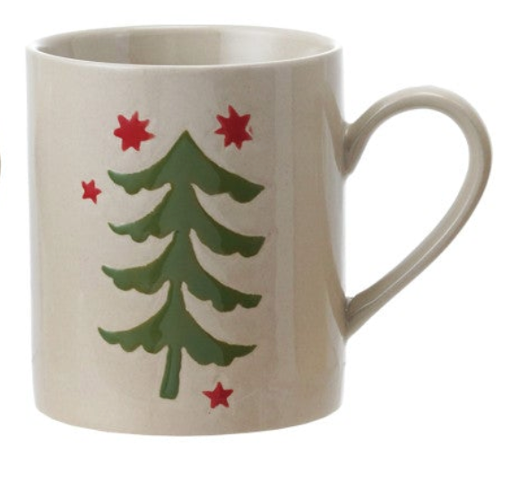 12 OZ. HAND-PAINTED STONEWARE MUG