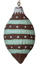 STRIPE HAND-PAINTED PAPER MACHE ORNAMENT