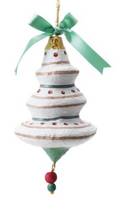 BOW HAND-PAINTED PAPER MACHE ORNAMENT