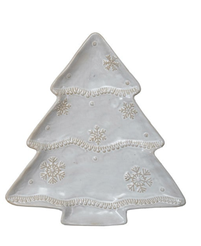 STONEWARE TREE PLATE
