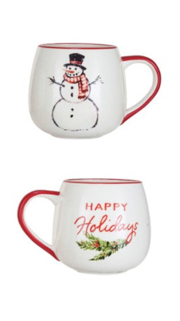 16 OZ. HOLIDAY STONEWARE MUGS