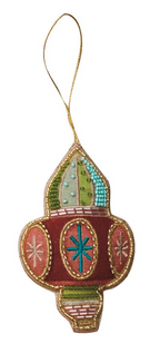 GLASS BEAD + EMBROIDERED ORNAMENTS