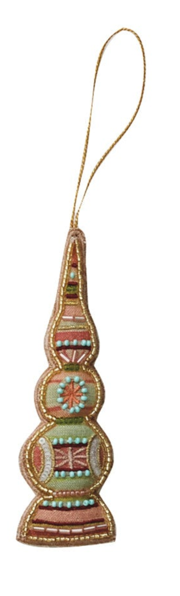 GLASS BEAD + EMBROIDERED ORNAMENTS