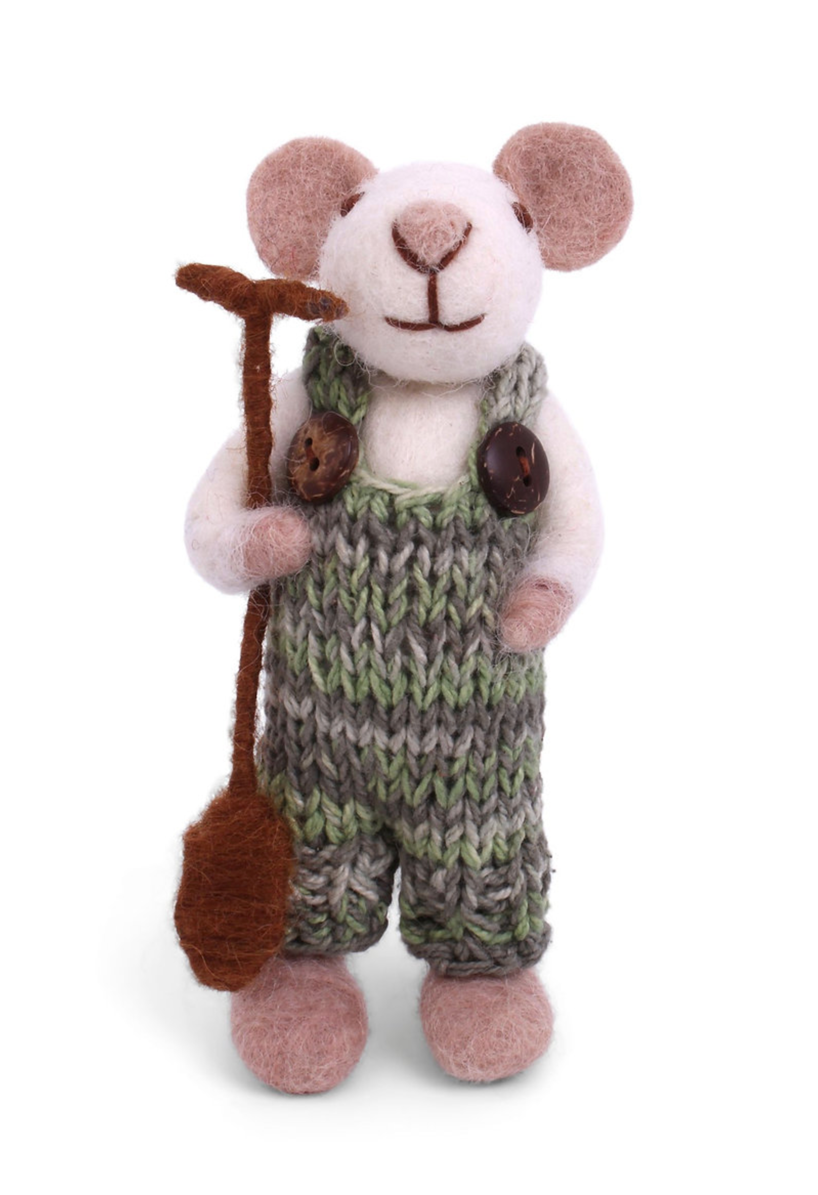 WHITE MOUSE WITH SPADE