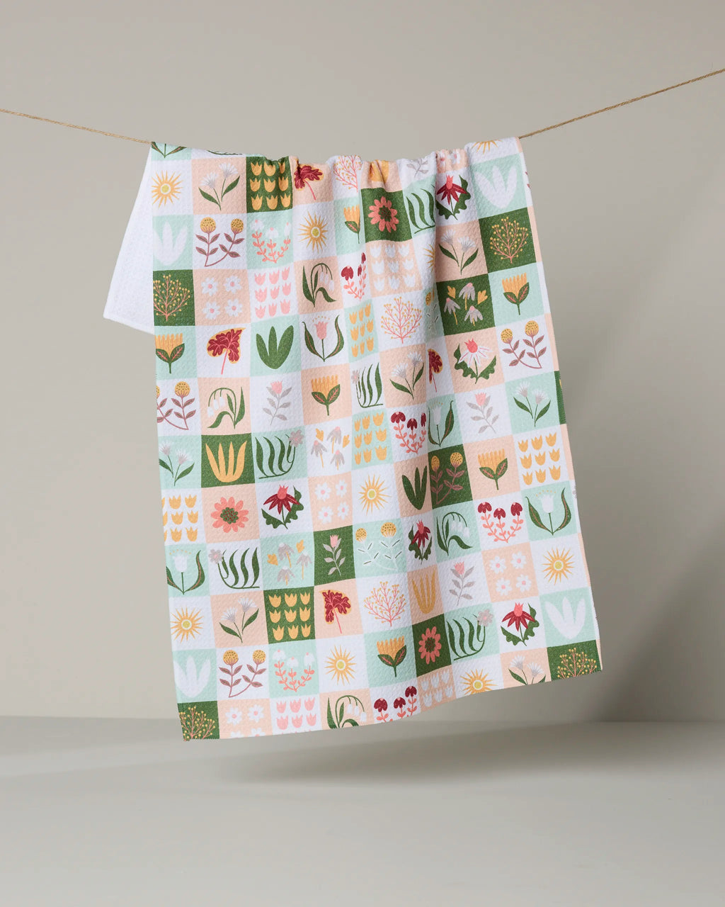 GEOMETRY TEA TOWEL - PATCHWORK GARDEN