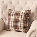 BROWN PLAID DECORATIVE PILLOW