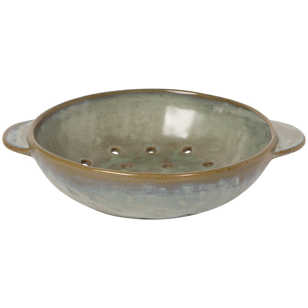 GRAY STONEWARE FRUIT BOWL