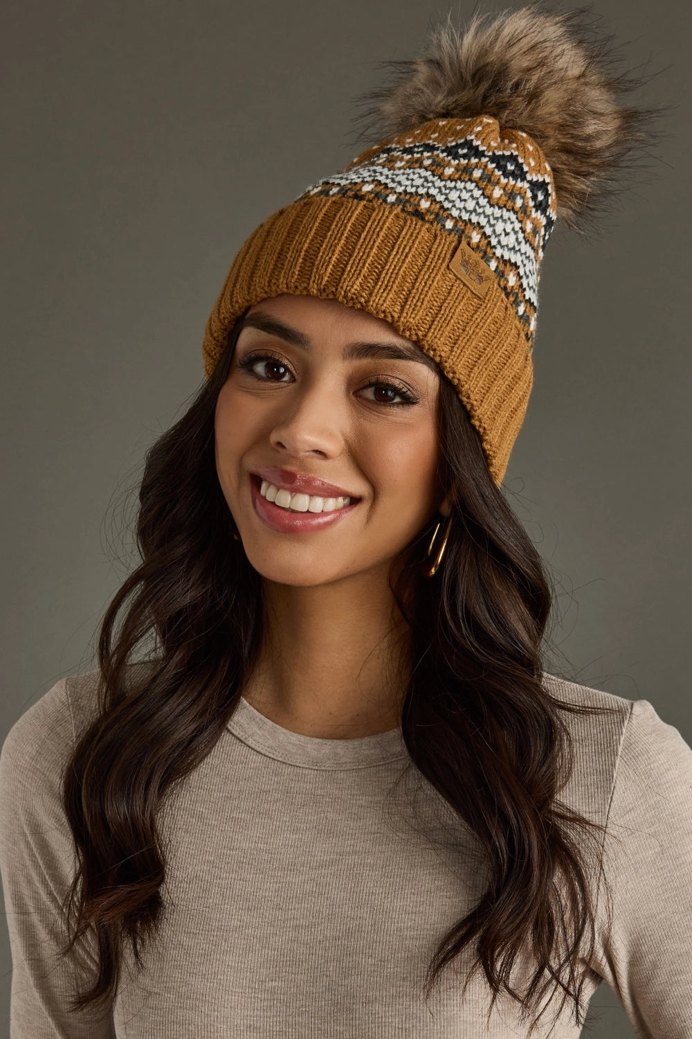 CAMEL POM HAT
