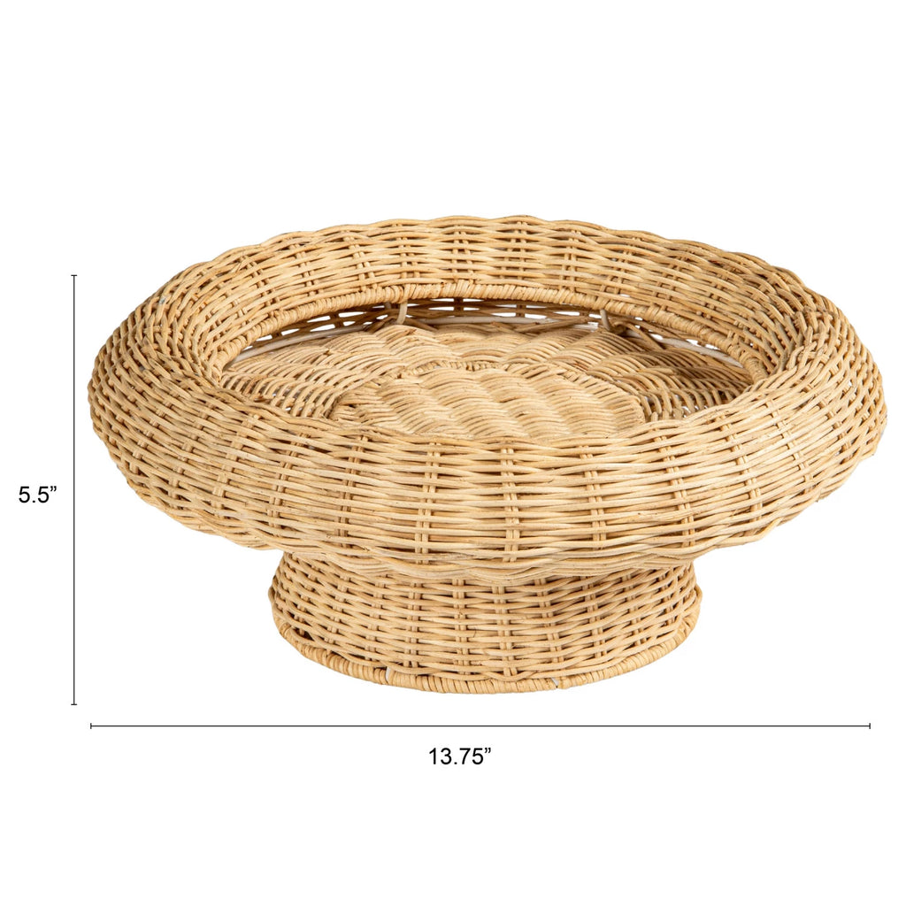 DECORATIVE HAND-WOVEN RATTAN BOWL