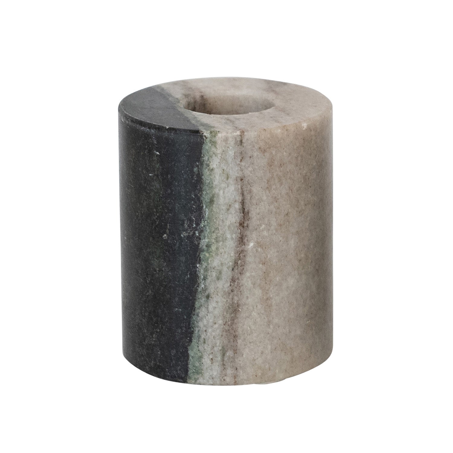 Marble Taper Holder, Black Melange (Each One Will Vary)