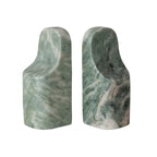 GREEN MELANGE MARBLE BOOKENDS