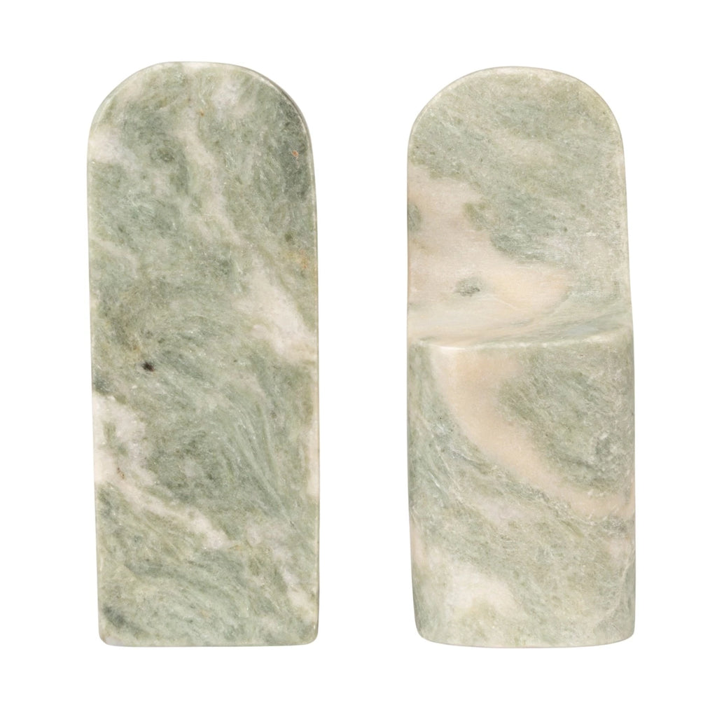 GREEN MELANGE MARBLE BOOKENDS