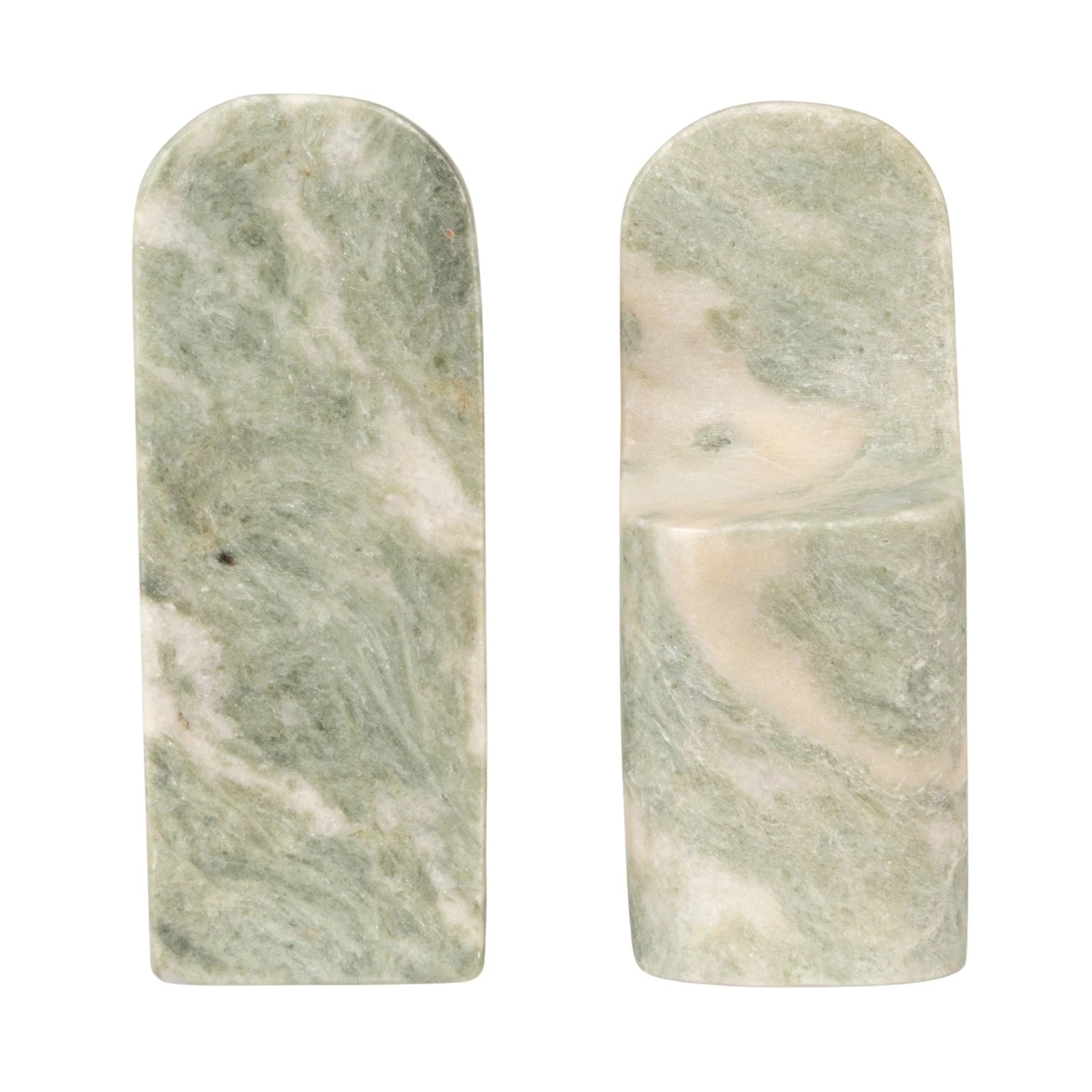 GREEN MELANGE MARBLE BOOKENDS