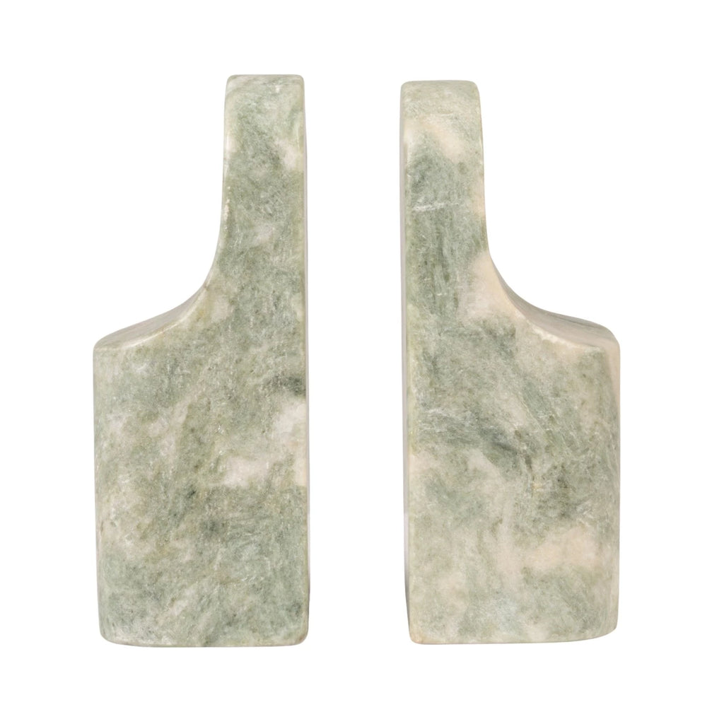 GREEN MELANGE MARBLE BOOKENDS