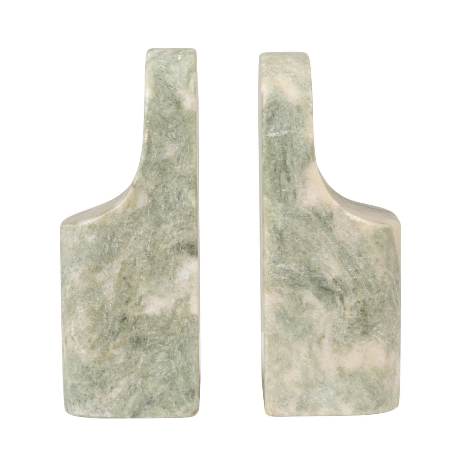 GREEN MELANGE MARBLE BOOKENDS