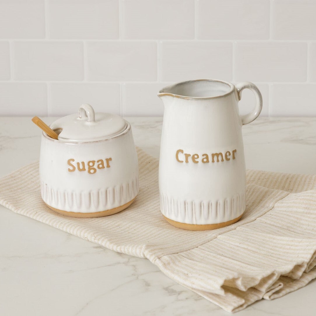 FLUTED EDGE CREAM & SUGAR SET