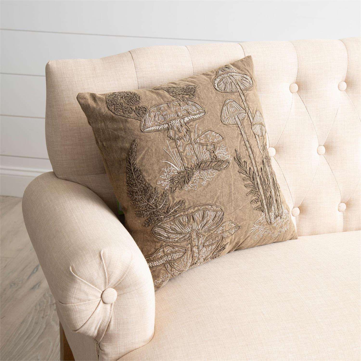 EMBROIDERED MUSHROOM PILLOW