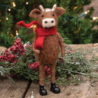 COW IN RED SCARF ORNAMENT
