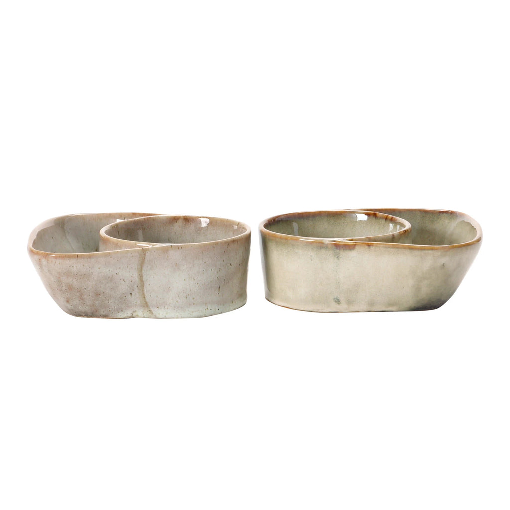STONEWARE CRACKER AND SOUP BOWL