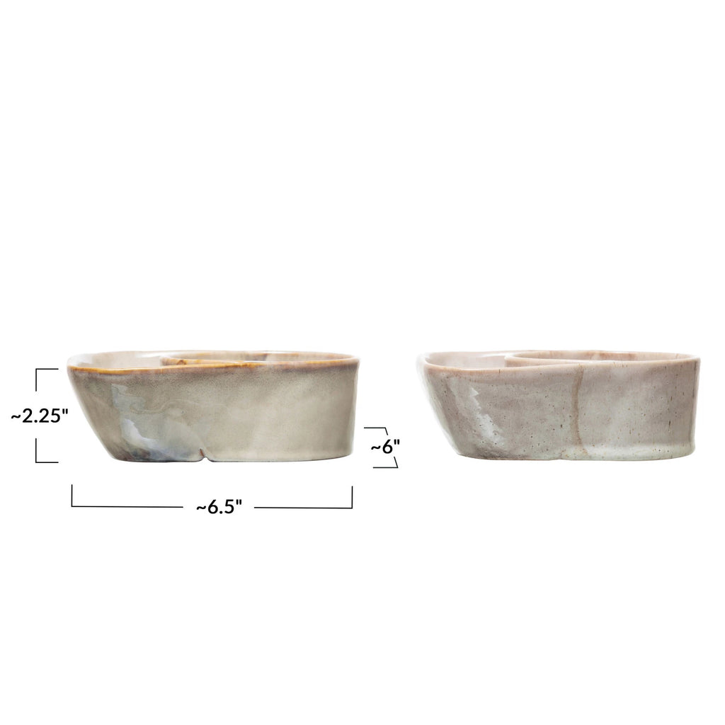 STONEWARE CRACKER AND SOUP BOWL