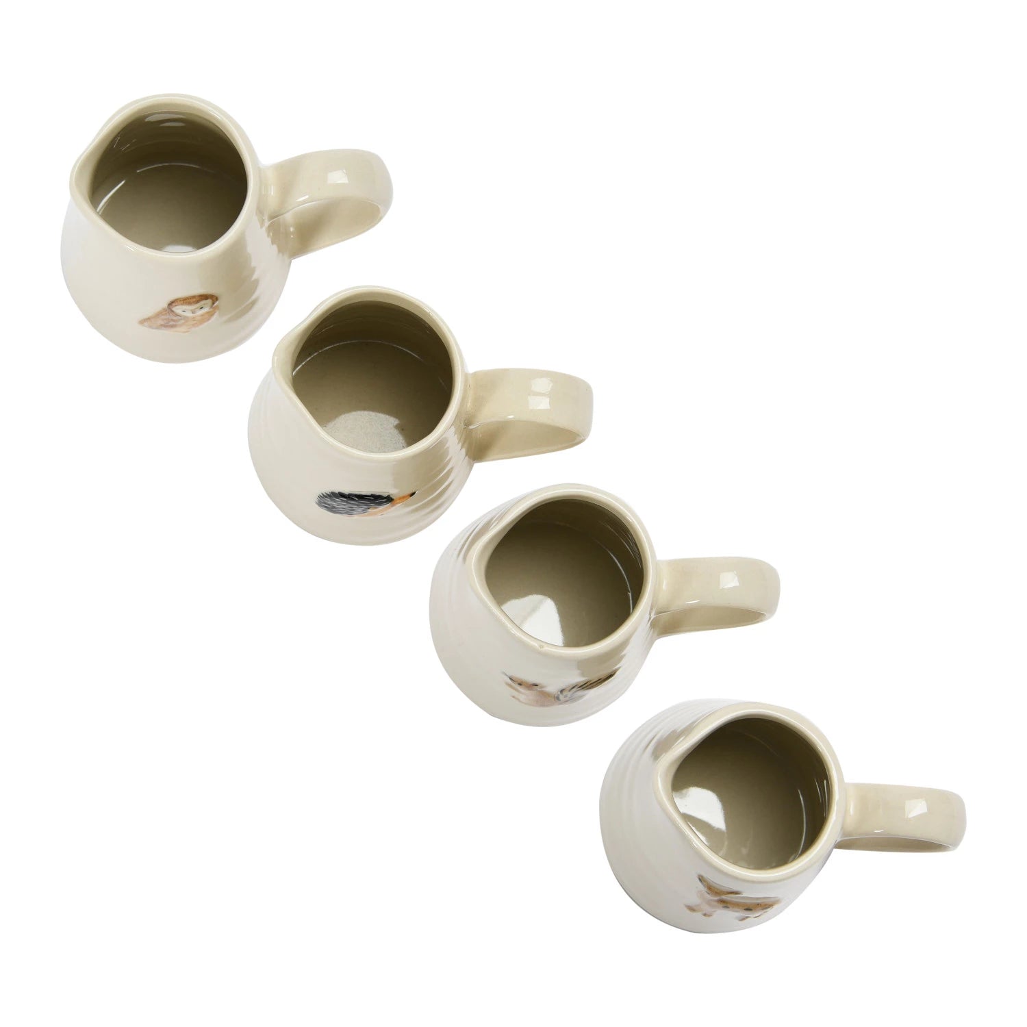 HAND-PAINTED CREAMER WITH FOREST ANIMALS