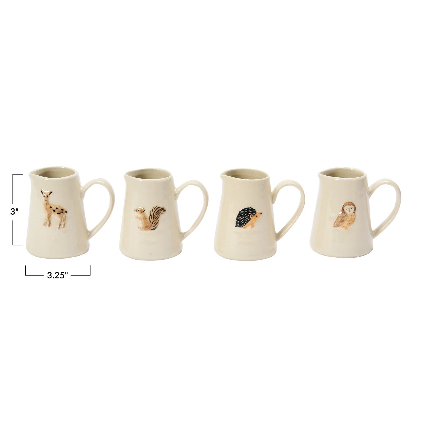 HAND-PAINTED CREAMER WITH FOREST ANIMALS