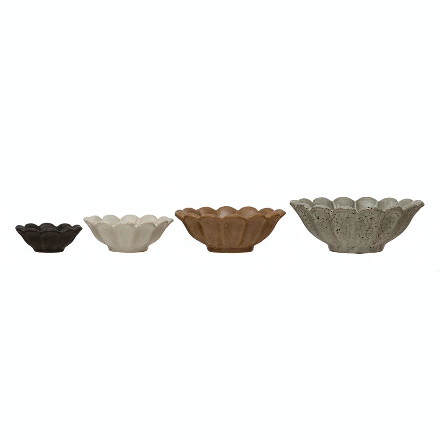 STONEWARE FLOWER BOWL SET