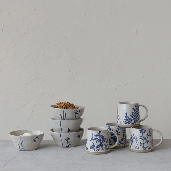 BOTANICAL HAND-STAMPED MUG
