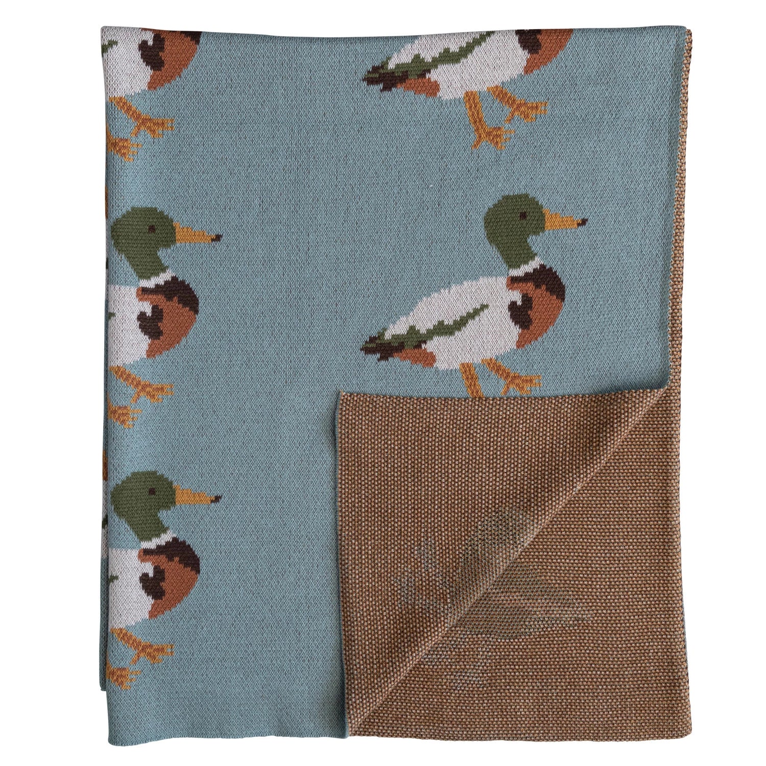 COTTON KNIT BABY BLANKET - DUCKS