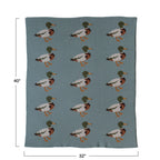 COTTON KNIT BABY BLANKET - DUCKS