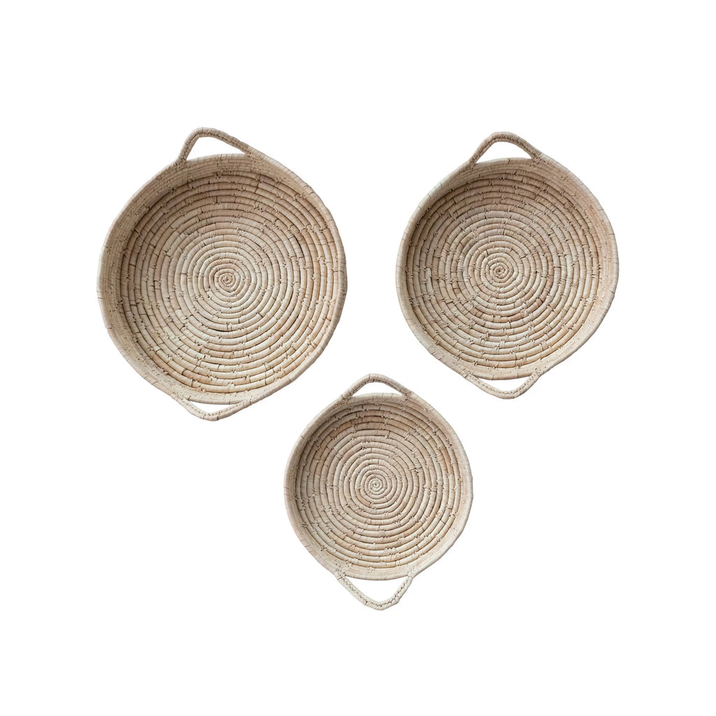 WOVEN LEAF TRAY BASKETS